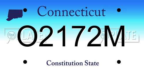 O2172M Connecticut License Plate