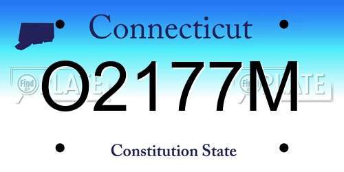 O2177M Connecticut License Plate