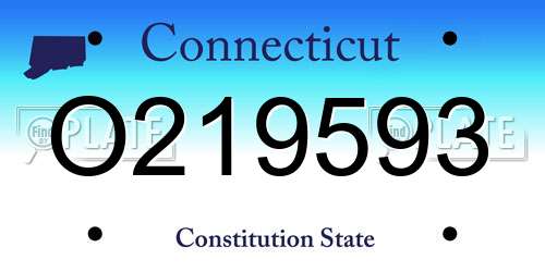 O219593 Connecticut License Plate
