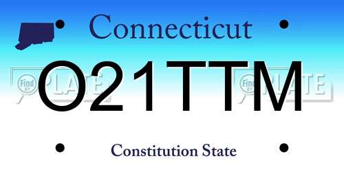 O21TTM Connecticut License Plate
