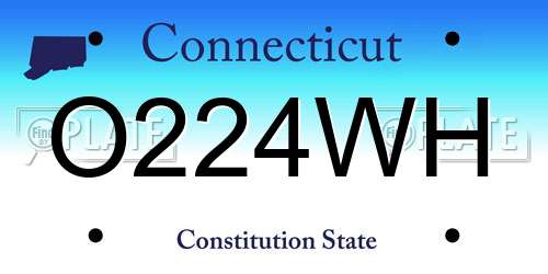 O224WH Connecticut License Plate