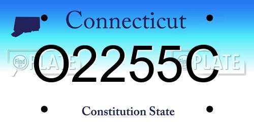 O2255C Connecticut License Plate