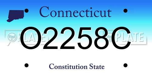 O2258C Connecticut License Plate