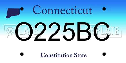O225BC Connecticut License Plate