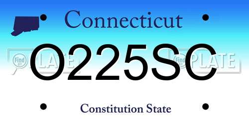O225SC Connecticut License Plate
