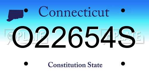 O22654S Connecticut License Plate