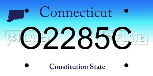 O2285C Connecticut License Plate