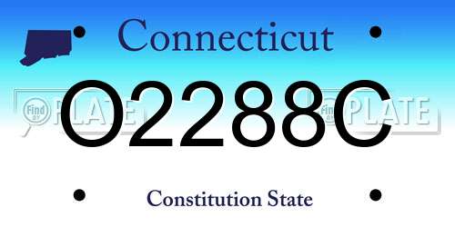 O2288C Connecticut License Plate
