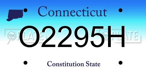 O2295H Connecticut License Plate