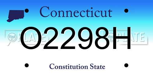 O2298H Connecticut License Plate