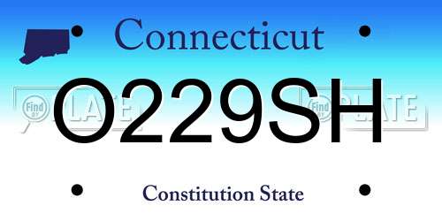 O229SH Connecticut License Plate