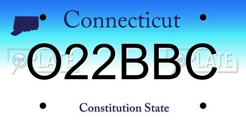 O22BBC Connecticut License Plate