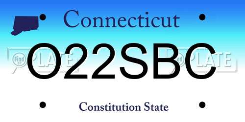 O22SBC Connecticut License Plate