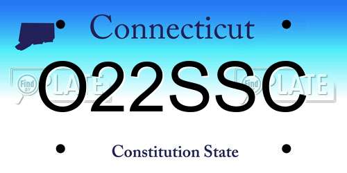 O22SSC Connecticut License Plate