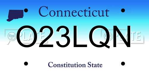 O23LQN Connecticut License Plate