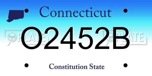 O2452B Connecticut License Plate