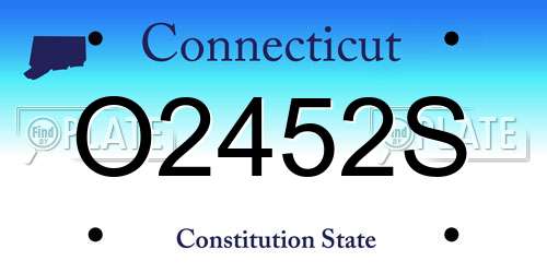 O2452S Connecticut License Plate