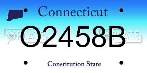 O2458B Connecticut License Plate