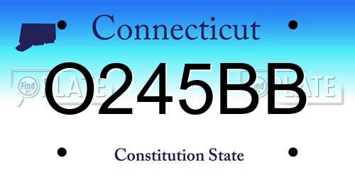 O245BB Connecticut License Plate