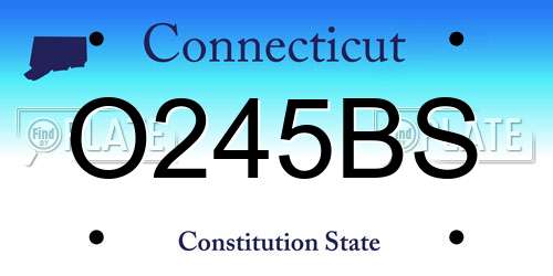O245BS Connecticut License Plate