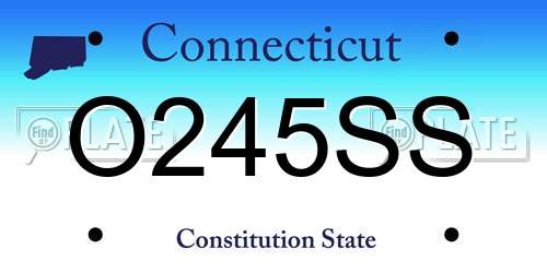 O245SS Connecticut License Plate