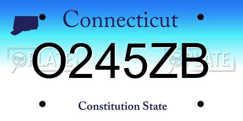 O245ZB Connecticut License Plate