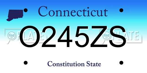 O245ZS Connecticut License Plate