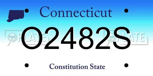 O2482S Connecticut License Plate