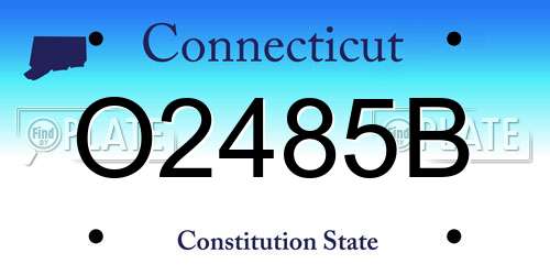 O2485B Connecticut License Plate