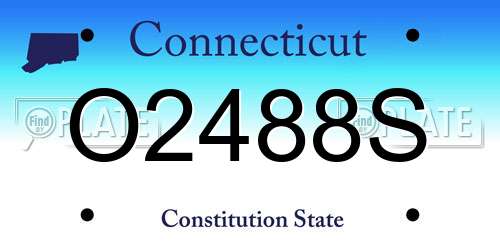 O2488S Connecticut License Plate