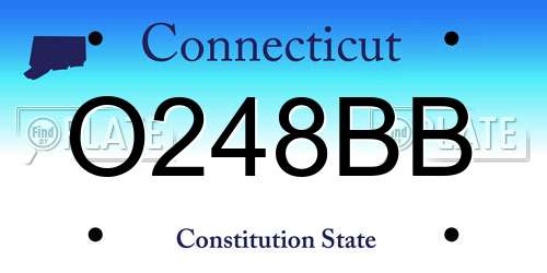 O248BB Connecticut License Plate