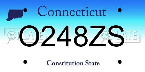 O248ZS Connecticut License Plate