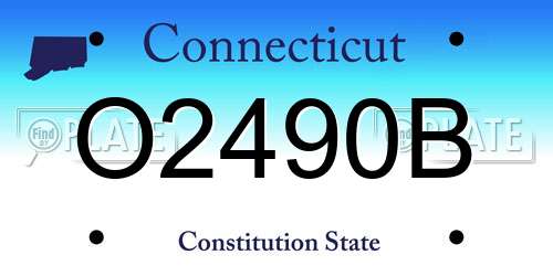 O2490B Connecticut License Plate