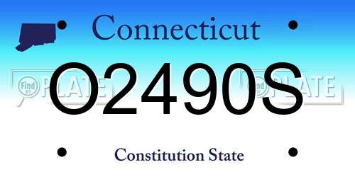 O2490S Connecticut License Plate