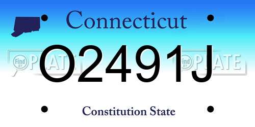 O2491J Connecticut License Plate
