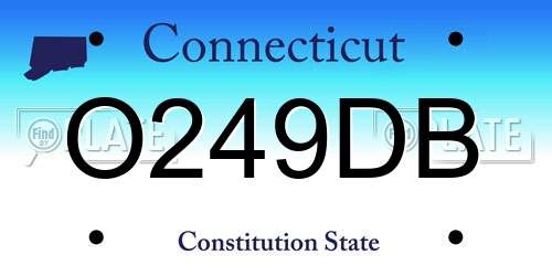 O249DB Connecticut License Plate