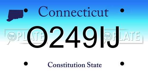 O249IJ Connecticut License Plate