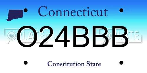 O24BBB Connecticut License Plate