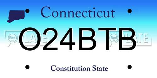 O24BTB Connecticut License Plate