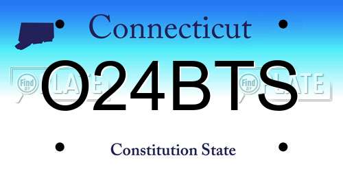 O24BTS Connecticut License Plate