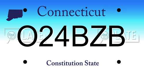 O24BZB Connecticut License Plate