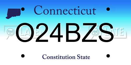 O24BZS Connecticut License Plate