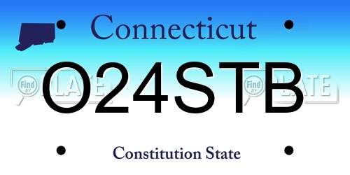 O24STB Connecticut License Plate