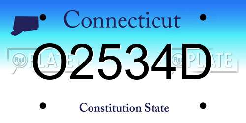 O2534D Connecticut License Plate