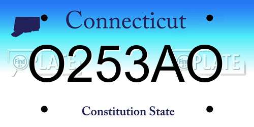 O253AO Connecticut License Plate