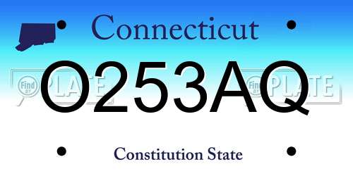 O253AQ Connecticut License Plate