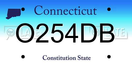 O254DB Connecticut License Plate