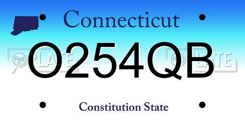 O254QB Connecticut License Plate