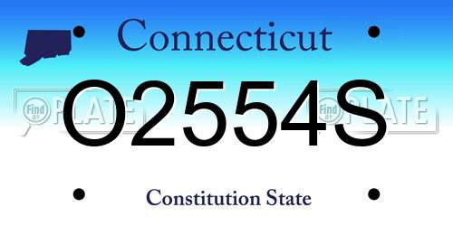 O2554S Connecticut License Plate