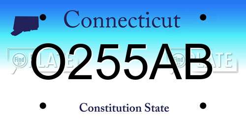 O255AB Connecticut License Plate